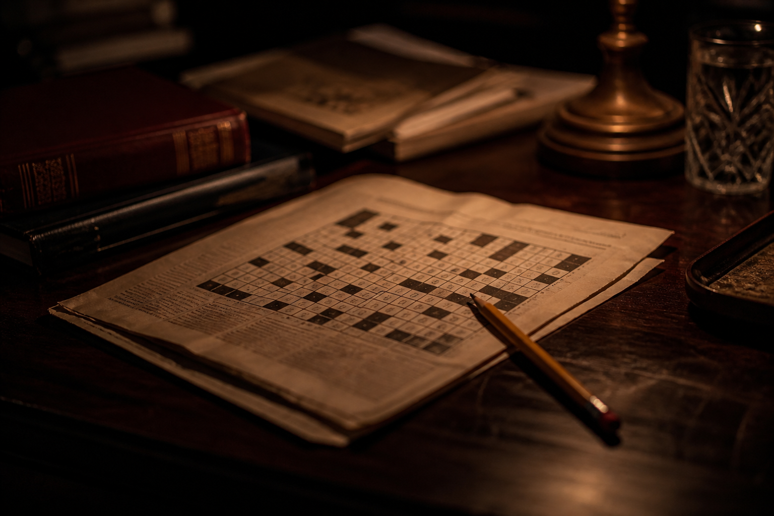 جدول کلمات روی میز